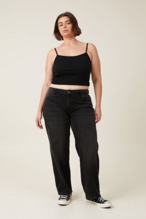 Cotton On Low Rise Straight Jean Women's Pants Black | T58IaprxAgz