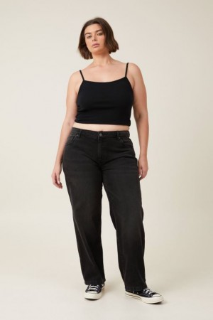 Cotton On Low Rise Straight Women's Jeans Black | odWeMd6OQoz