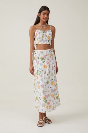 Cotton On Lucy Shirred Maxi Women's Skirt Surf | Dktgayq6vRi