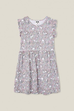 Cotton On Lucy Short Sleeve Girls' Dress White | yHKFE1P1Jgy