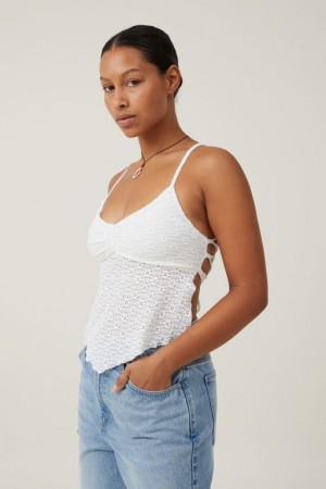 Cotton On Luna Backless Women's Cami White | oH9U2cHNJrC