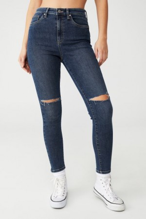 Cotton On Luxe Skinny Women's Jeans Blue | hTkoB8Wmwis