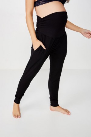 Cotton On Maternity Drop Crotch Studio Women's Track Pants Black | aMq6clujwyW
