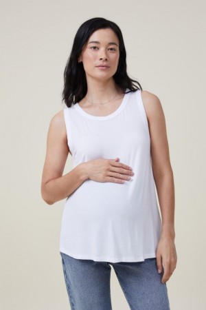 Cotton On Maternity Everyday Girlfriend _3 Pack Women's Tanks Black White Stripes White Green | vtLUOYClIjB