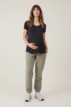 Cotton On Maternity Plush Gym Track Women's Track Pants Khaki | J9OCbB9bcDV