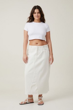 Cotton On Maxi Denim Women's Skirt Whitehaven | oBCz2GFZts3