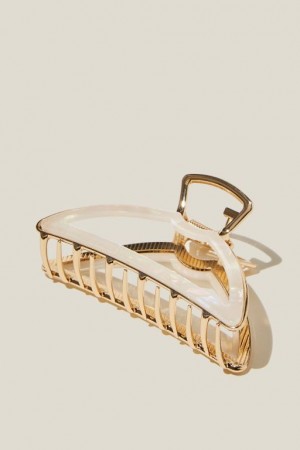 Cotton On Metal Hair Claw Women's Hair Accessories White | 3oFolkqC8Z0