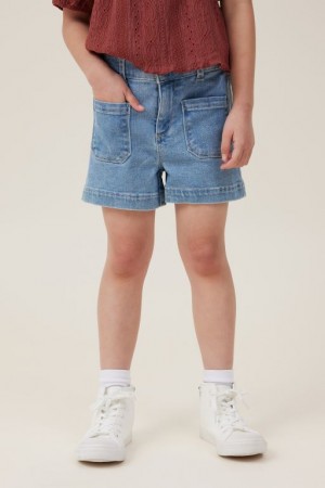 Cotton On Mia Stretch Denim Girls' Shorts Wash | ScnujRPoiGH