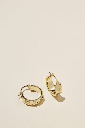 Cotton On Mid Hoop Earring Women's Jewellery Gold | nTY7N4YFgaG