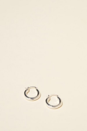 Cotton On Mid Hoop Earring Women's Jewellery Silver | TCOfnQqWIBb