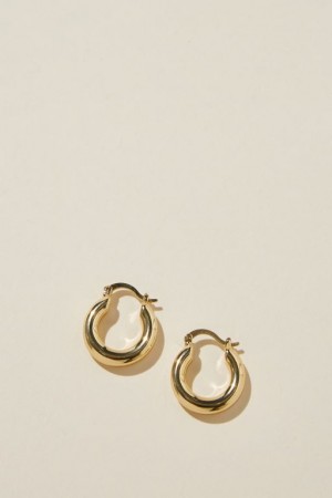 Cotton On Mid Hoop Earring Women's Jewellery Gold | nZRZPLF3ELN