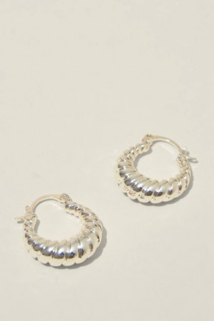Cotton On Mid Hoop Earring Women's Jewellery Silver | W0eL4IhFSWb