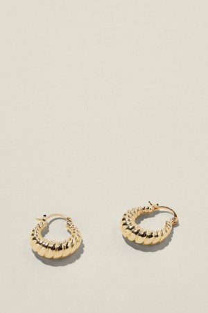 Cotton On Mid Hoop Earring Women's Jewellery Gold | qXNsWeFaxOm