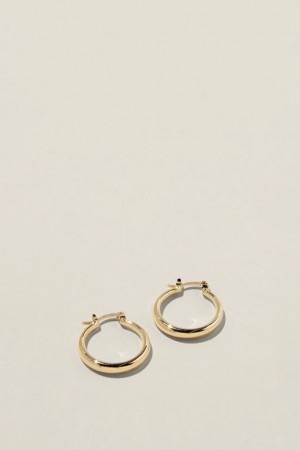 Cotton On Mid Hoop Earring Women's Jewellery Gold | r63ioZAn0Rg