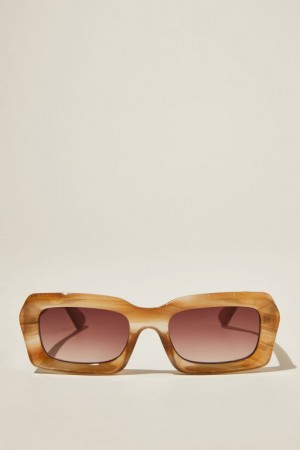 Cotton On Miles Square Women's Sunglasses Stripes | cSKKLNkZAZR