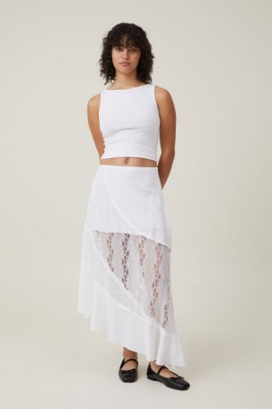 Cotton On Millie Asymmetrical Maxi Women's Skirt White | 83zNxYvjJHm