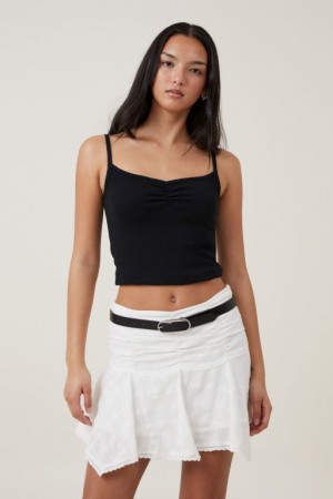 Cotton On Millie Hanky Hem Mini Women's Skirt Cream | 3JIyAnMggFH