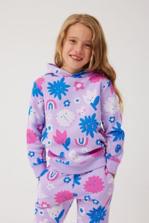 Cotton On Milo Girls' Hoodie Purple | LdXQXA57wDU
