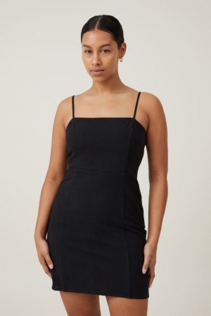 Cotton On Molly Strappy Women's Mini Dress Black | c0Zl0M6C1ss