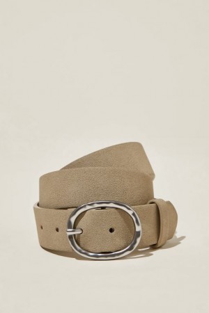 Cotton On Molten Buckle Women's Belts Grey Brown / Silver | ptjfryAjaNa