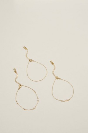 Cotton On Multipack Bracelet Women's Jewellery Gold | HDhPcuNJcpx