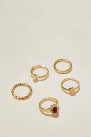 Cotton On Multipack Rings Women's Jewellery Gold | DGhVwhmCqbo