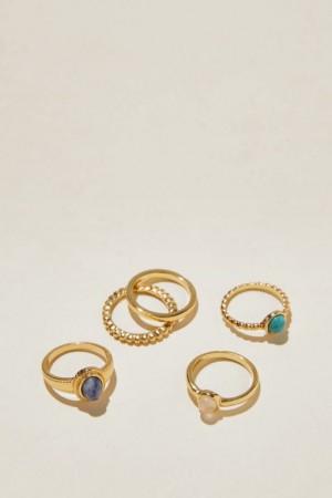 Cotton On Multipack Rings Women's Jewellery Gold | Vb1hnw2tpwL