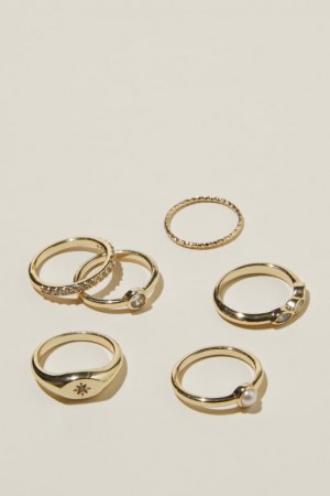 Cotton On Multipack Rings Women's Jewellery Gold | rG1siGhQm7s