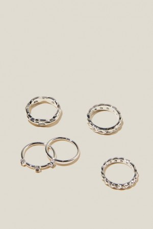 Cotton On Multipack Rings Women's Jewellery Silver | x31hqBhWj6m