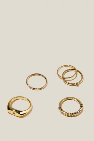 Cotton On Multipack Rings Women's Jewellery Gold | adxZDTokCjr