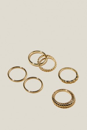 Cotton On Multipack Rings Women's Jewellery Gold | AoWTPiEaP0f