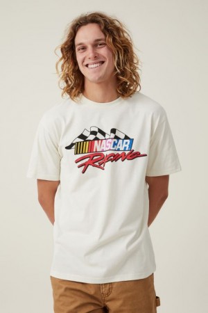 Cotton On Nascar Loose Fit Men's Graphic T-Shirts Beige | mwqiXE9L12q