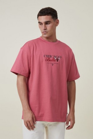 Cotton On Nba Box Fit Men's Graphic T-Shirts Red | MrgK6dwkIWk
