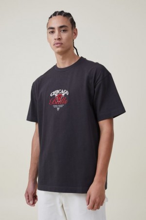 Cotton On Nba Box Fit Men's Graphic T-Shirts Black | FgrIGt2v8za