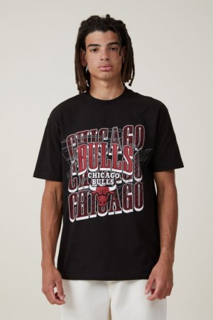 Cotton On Nba Loose Fit Men's Graphic T-Shirts Black | 4v7CRKQMDKu