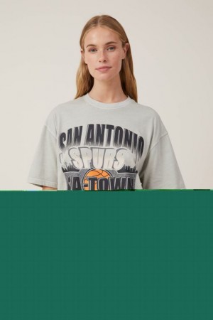 Cotton On Nba Loose Fit Men's Graphic T-Shirts Grey | l7IP5foJp9Z