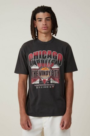 Cotton On Nba Loose Fit Men's Graphic T-Shirts Black | zr9j4U9KkY8