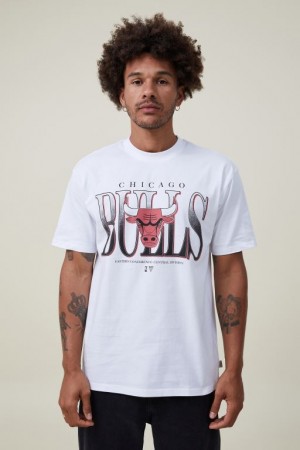 Cotton On Nba Loose Fit Men's Graphic T-Shirts White | RxVg2P92kCx
