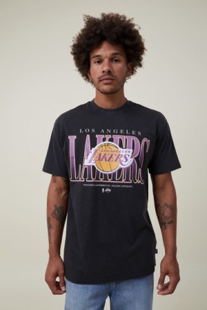 Cotton On Nba Loose Fit Men's Graphic T-Shirts Black | MKEsg62EY8o