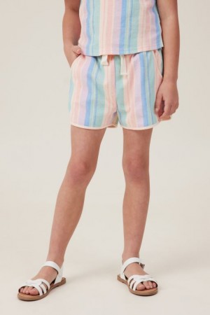 Cotton On Nina Knit Girls' Shorts Multicolor Stripes | RRkd04HSphO