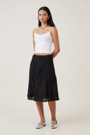 Cotton On Nova Midi Women's Skirt Black | azTAerSmfTy