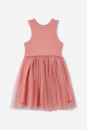Cotton On Nova Up Girls' Dress Clay | OqGzqSoVv05