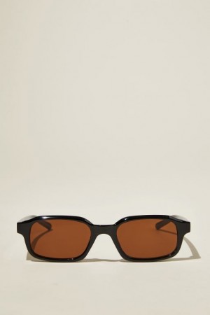 Cotton On Ollie Square Women's Sunglasses Black / Brown | FwDVbMShEPi