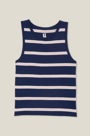 Cotton On Olsen Boys' T Shirts Navy Stripes | wwMJDOpHecq