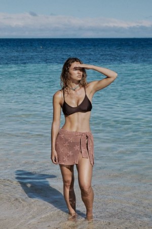 Cotton On Open Mesh Beach Mini Sarong Women's Skirt Rose | IP4IKTFk0zD