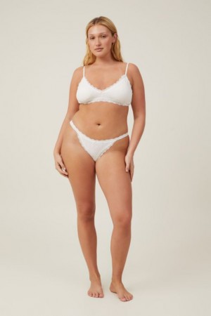 Cotton On Organic Cotton Lace Brief Women's Thong Butterscotch | OQHD5aD58Os