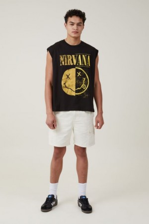 Cotton On Oversized License Muscle Men's Graphic T-Shirts Black | 5I8ZkJ2xkxX