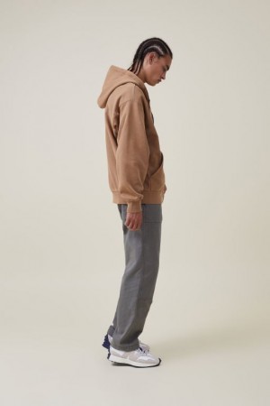 Cotton On Oversized Zip Up Men's Hoodie Burnt | 3dTkNUaTL5h