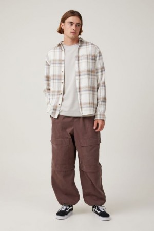 Cotton On Parachute Super Baggy Men's Pants Chocolate | QBEkaOWCyZp