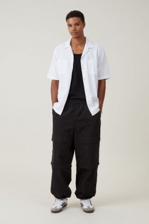 Cotton On Parachute Super Baggy Men's Pants Black | bS93i2APFpg